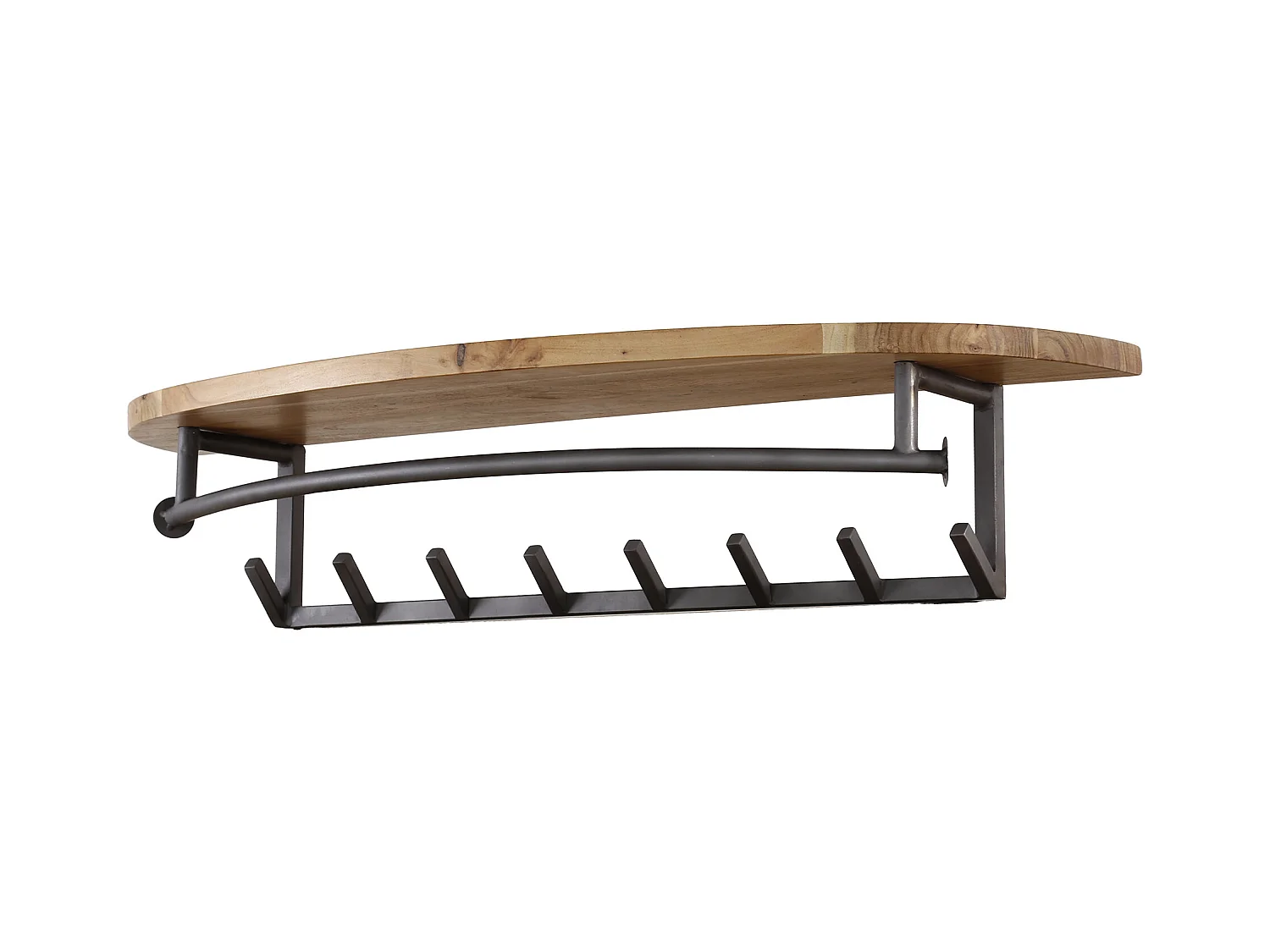 Garderobenständer Rund 8 Haken Hutablage - Akazienholz