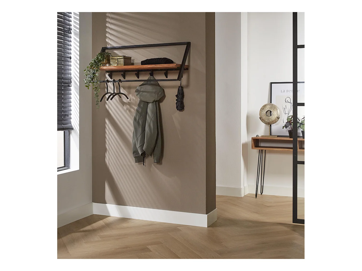 Garderobenständer Lean / Akazie massiv natur - 6 Haken