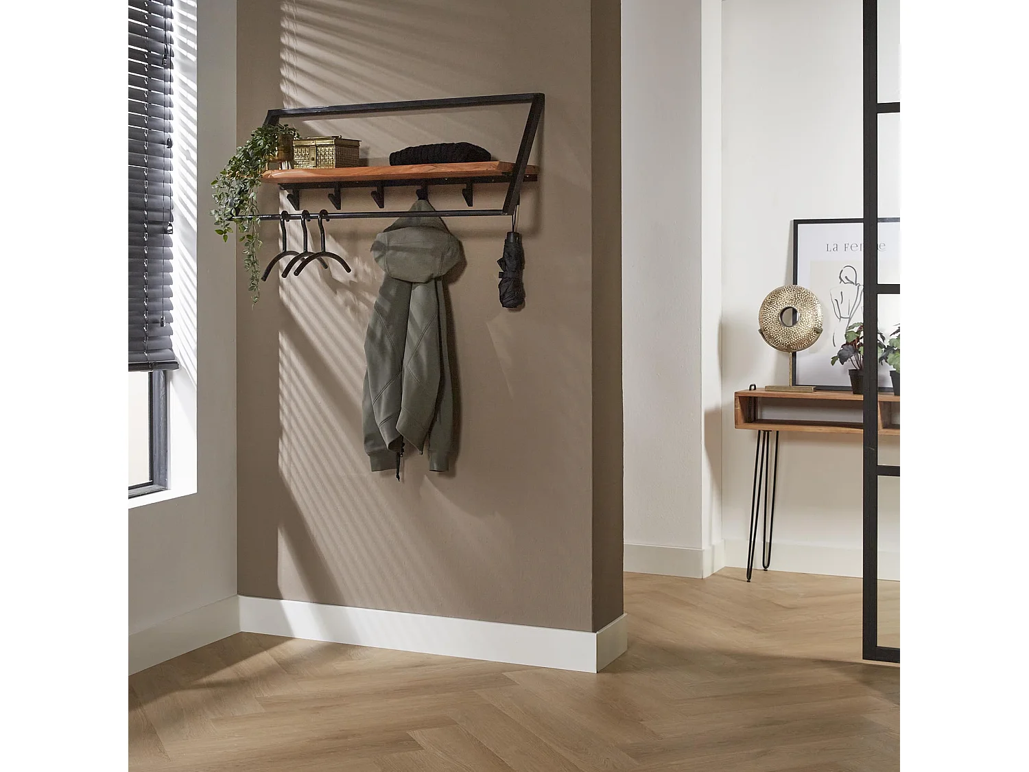 Kapstok Lean / Massief acacia naturel - 6 Haken