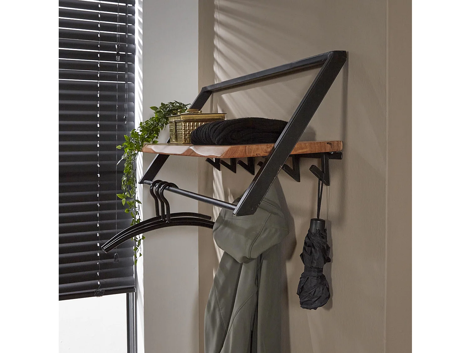 Kapstok Lean / Massief acacia naturel - 6 Haken