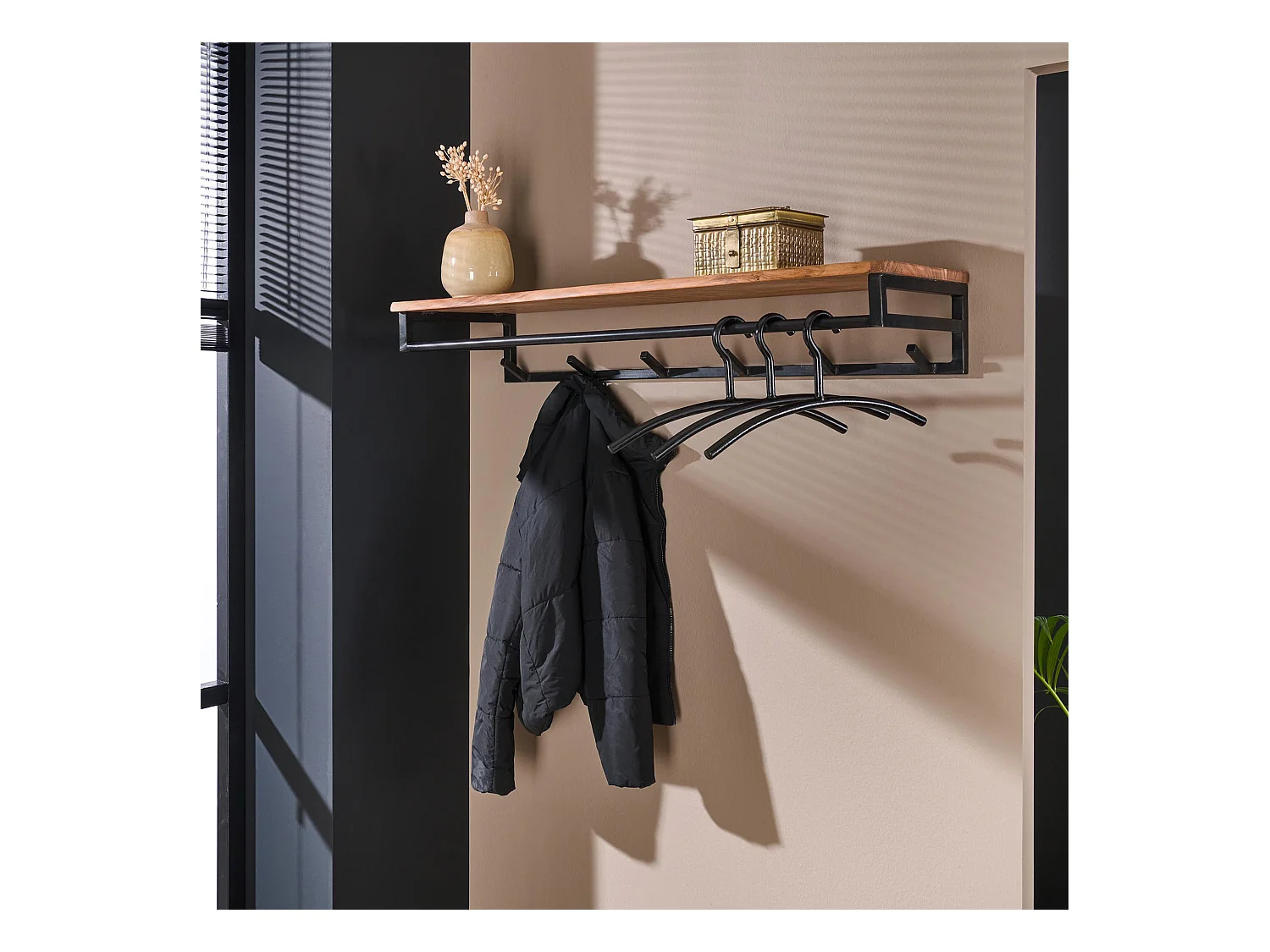 Porte-manteau sur mesure - 6 crochets - Porte-chapeaux - Bois d'acacia