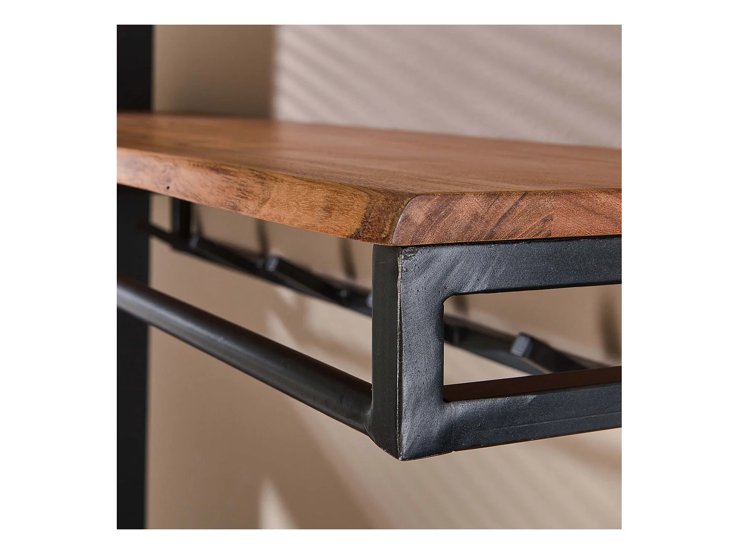 Porte-manteau sur mesure - 6 crochets - Porte-chapeaux - Bois d'acacia