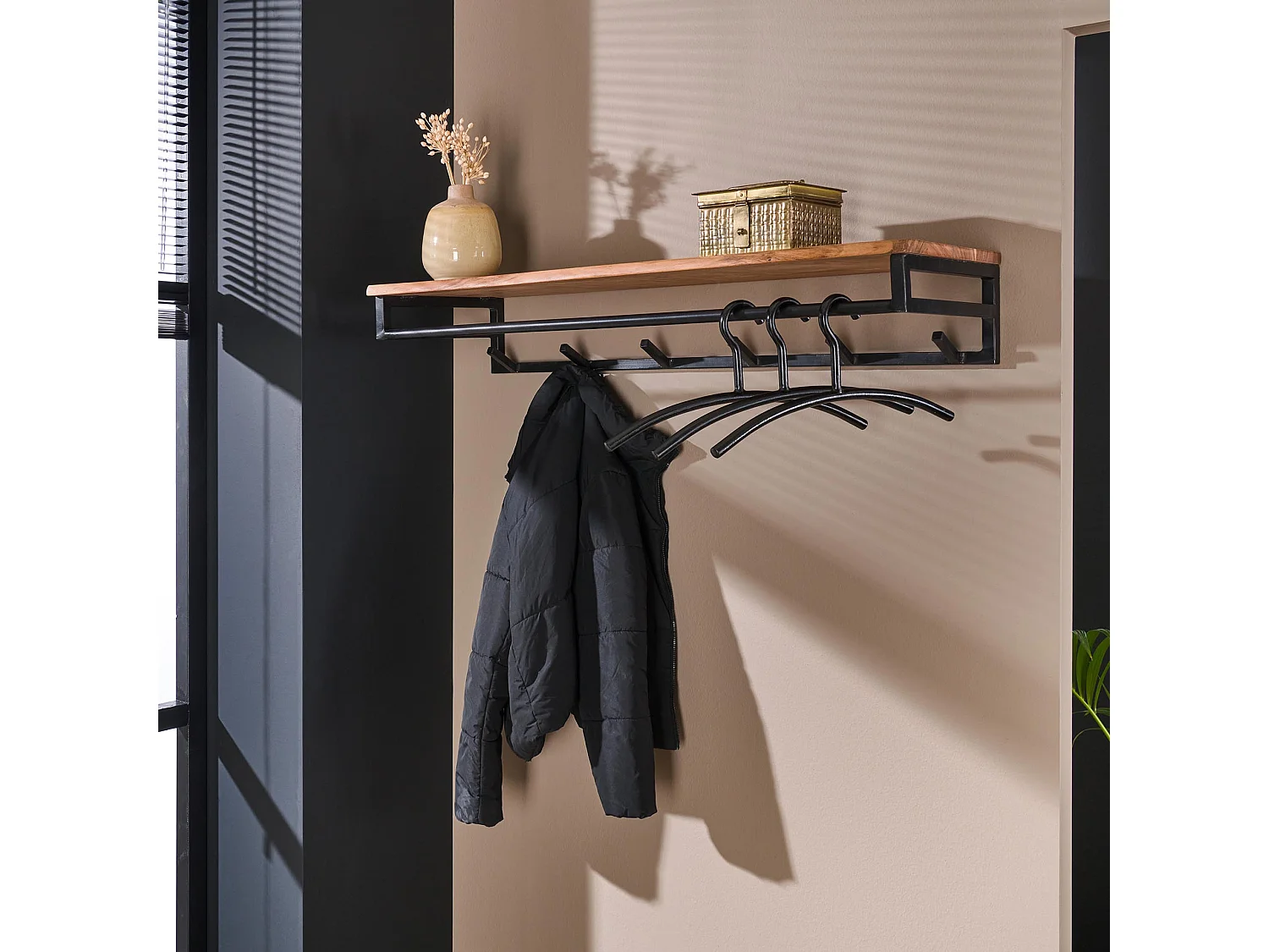 Porte-manteau sur mesure - 6 crochets - Porte-chapeaux - Bois d'acacia