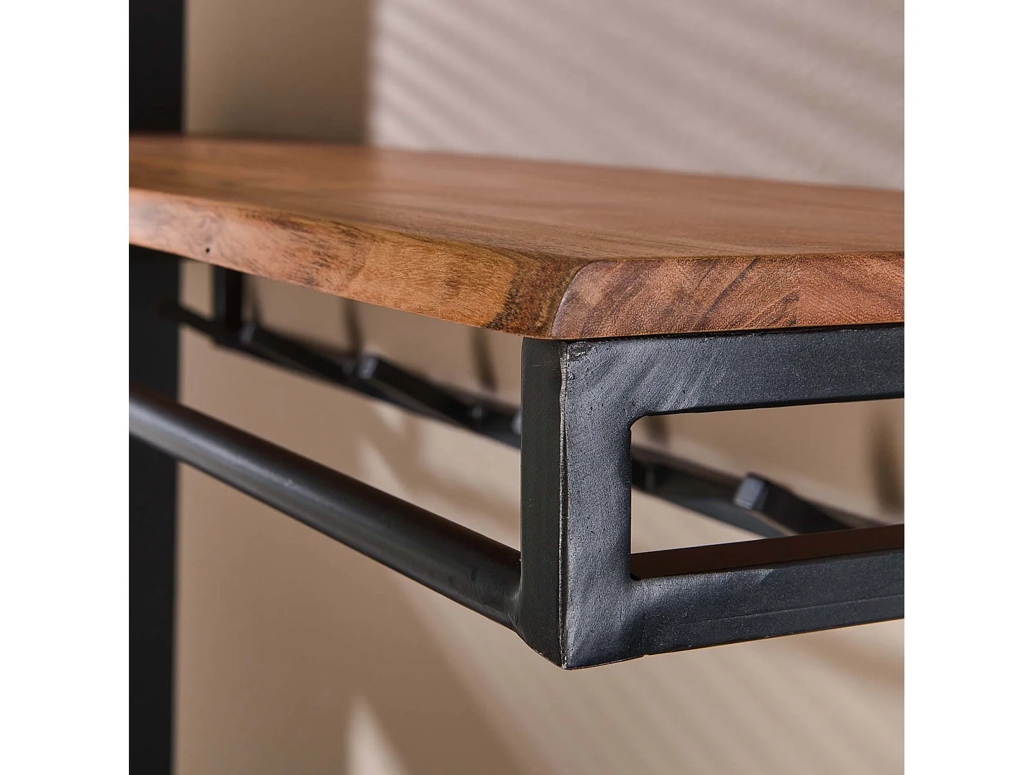 Porte-manteau sur mesure - 6 crochets - Porte-chapeaux - Bois d'acacia