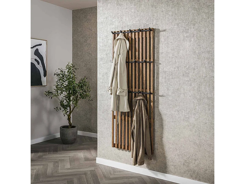 Garderobenständer Tweak - 14 Haken - Mangoholz - Sandfarbe