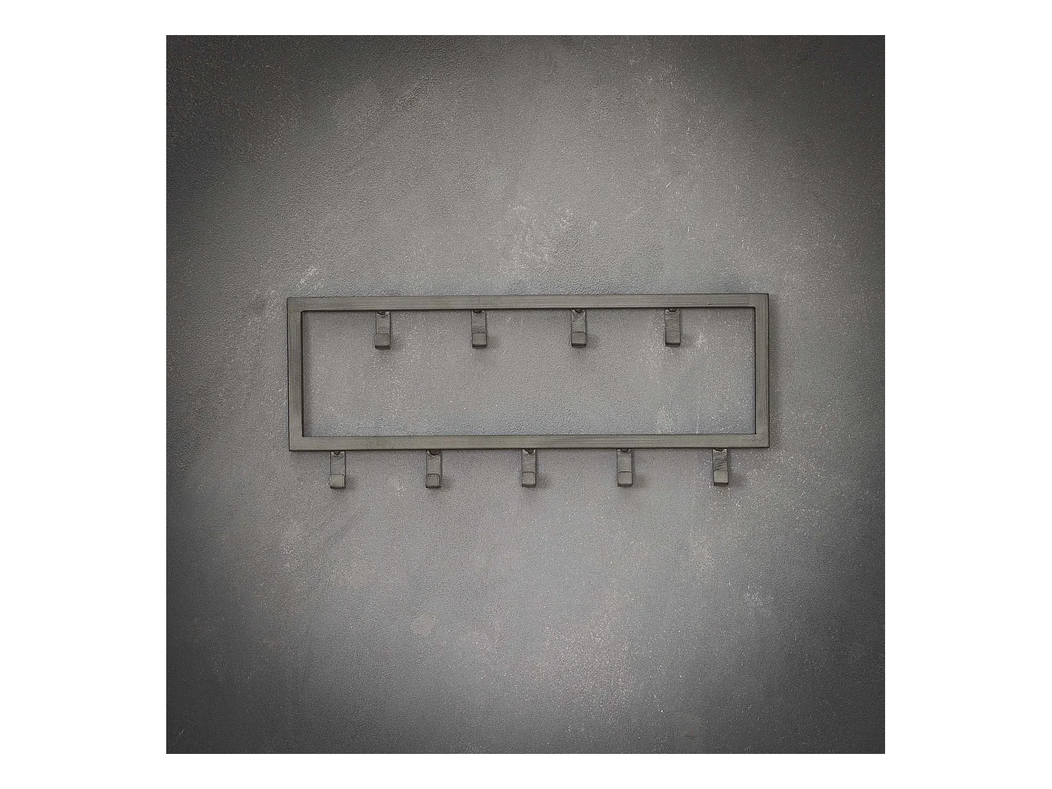 Industrielle Garderobe mit 9 Haken - Grau - Wandgarderobe 50cm