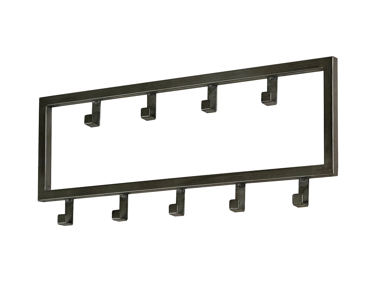 Industrielle Garderobe mit 9 Haken - Grau - Wandgarderobe 50cm