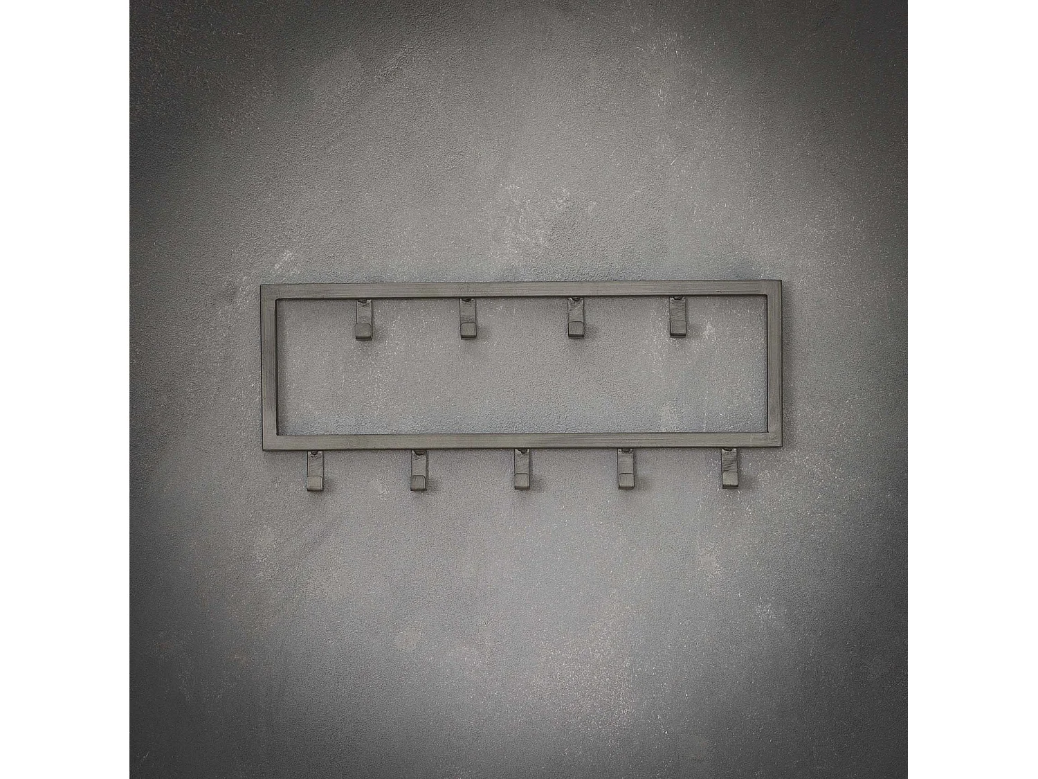 Porte-manteau industriel à 9 crochets - Gris - Porte-manteau mural 50 cm