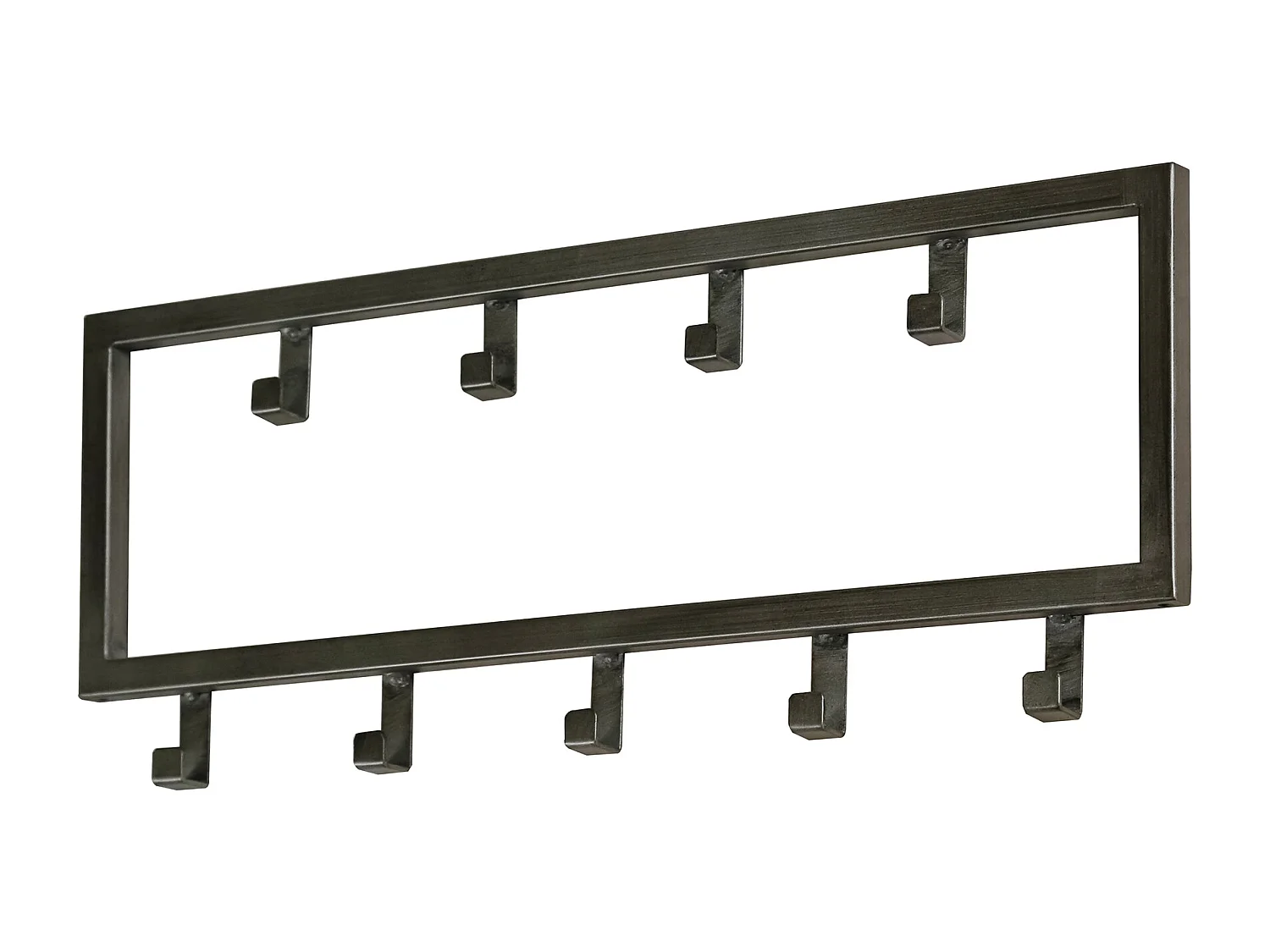 Porte-manteau industriel à 9 crochets - Gris - Porte-manteau mural 50 cm