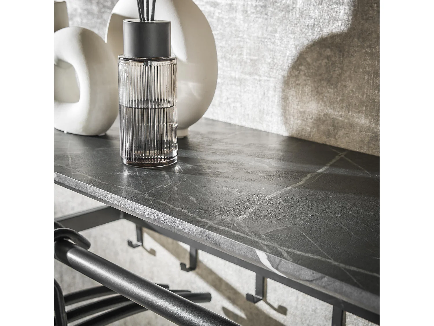 Garderobenstange 6 Haken - 3D Schwarz Grau