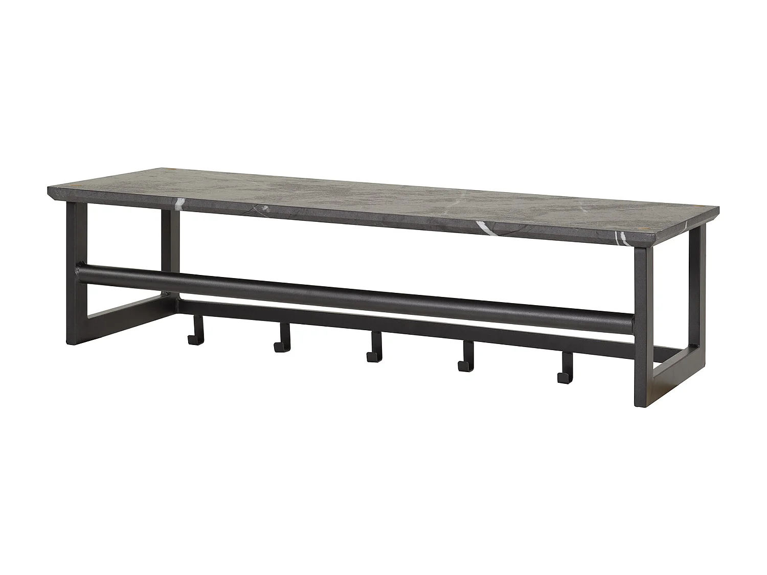 Garderobenstange 6 Haken - 3D Schwarz Grau