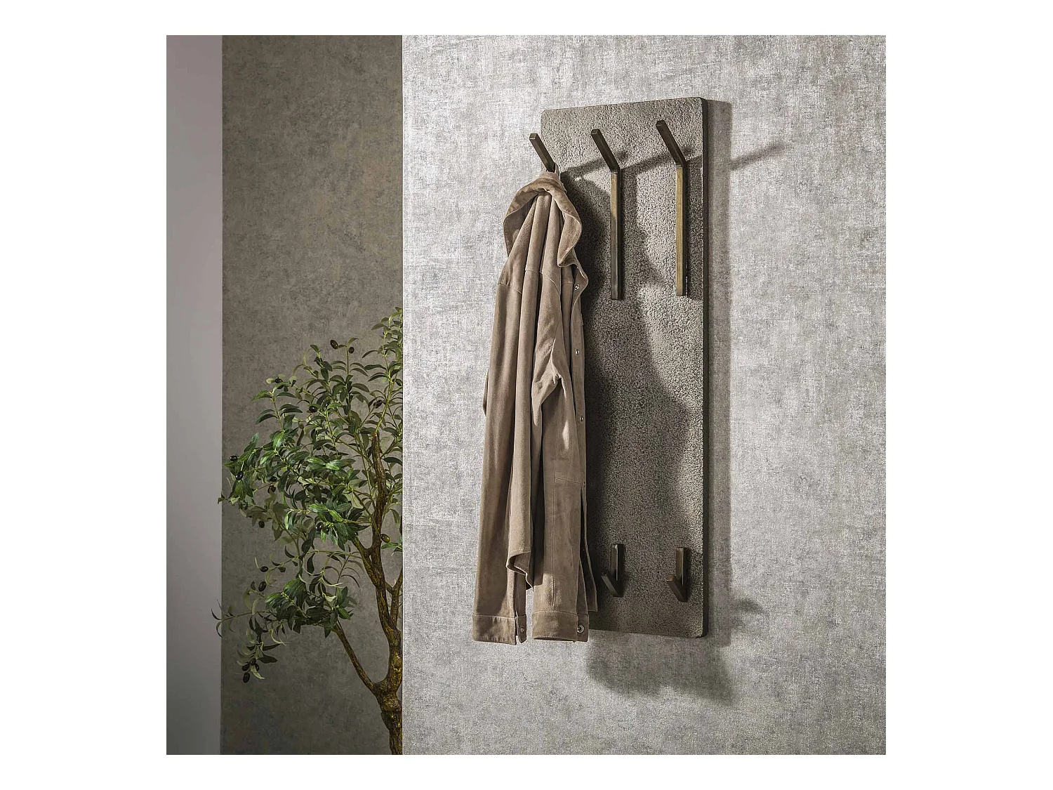 Kapstok Ferro 2x3 Haken Hoog - Brons Antiek