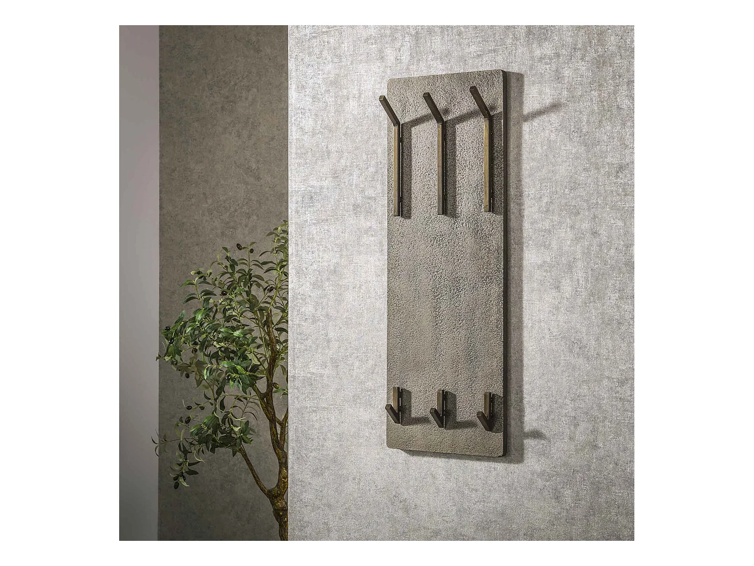 Kapstok Ferro 2x3 Haken Hoog - Brons Antiek