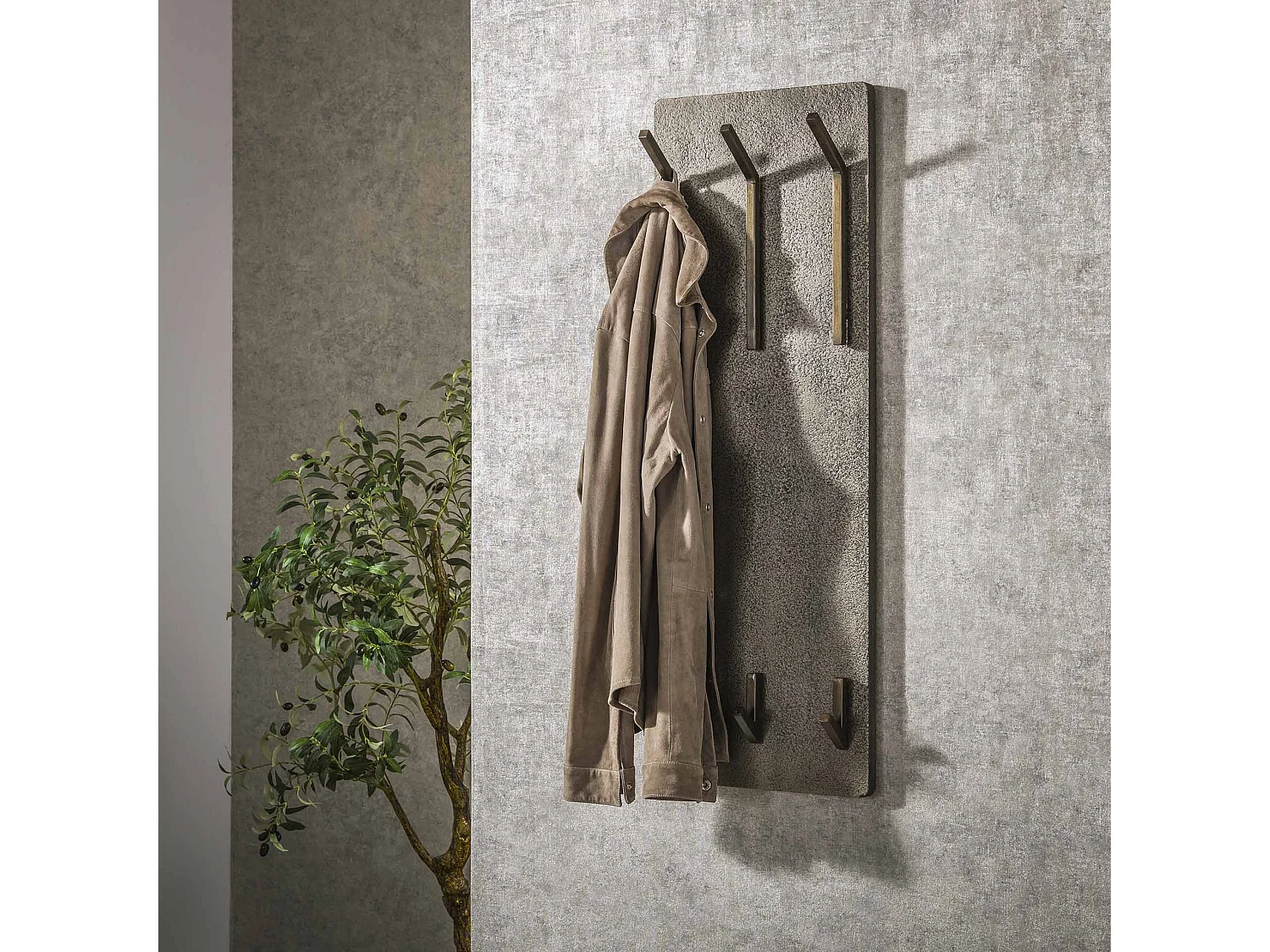 Porte-manteau Ferro 2x3 crochets haut - bronze antique