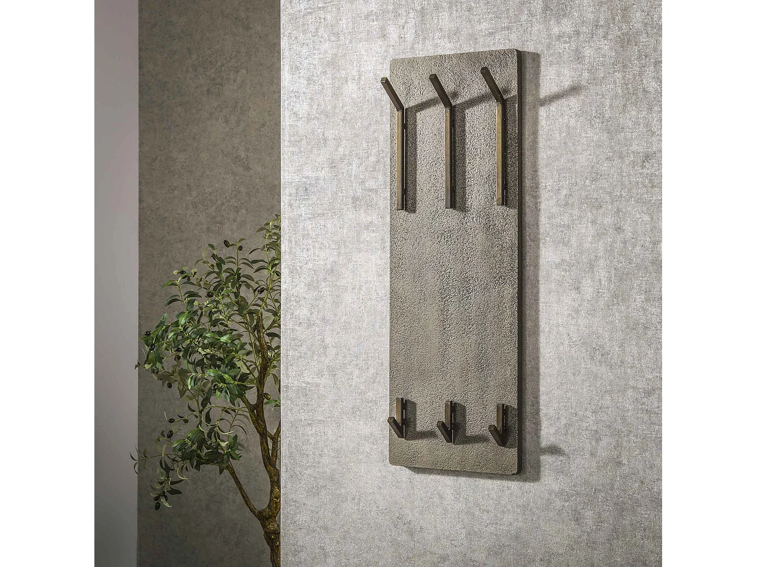 Porte-manteau Ferro 2x3 crochets haut - bronze antique