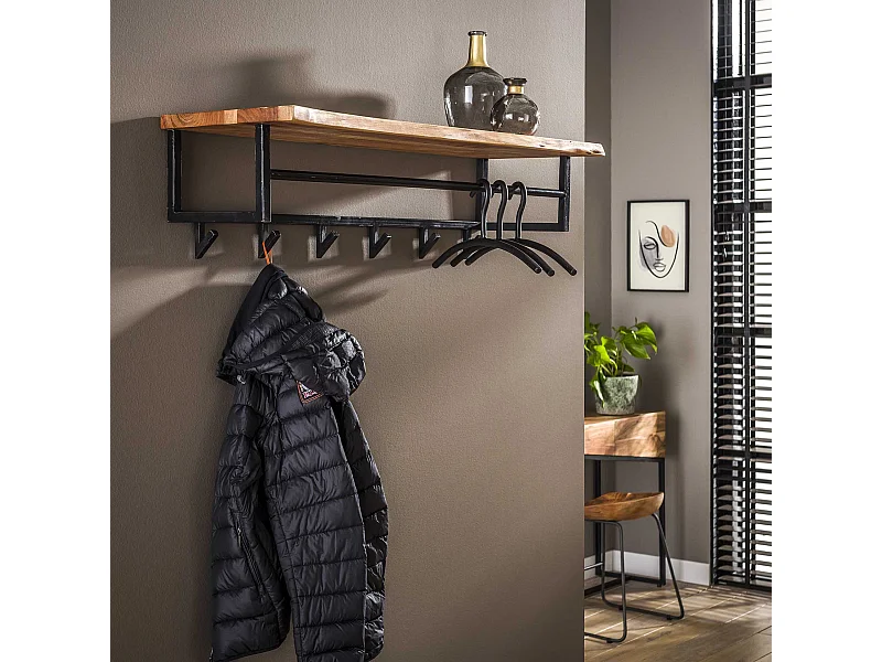 Edge Garderobenständer mit 6 Haken - Grau - Wandgarderobe