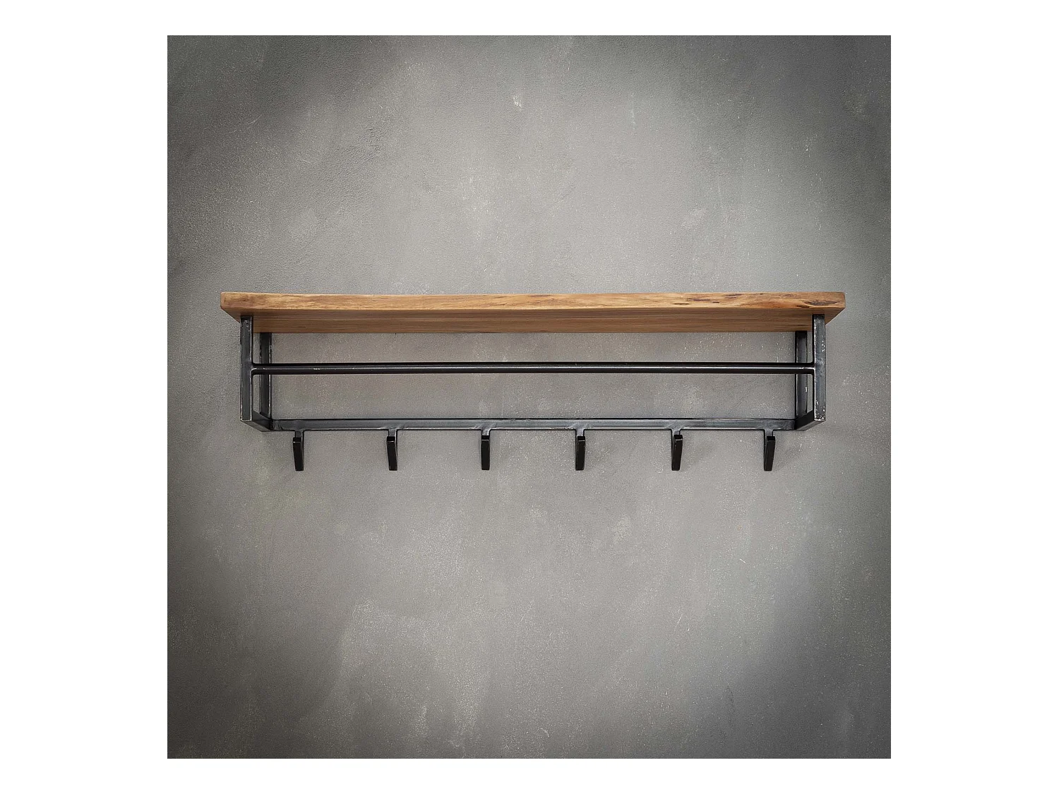 Edge Garderobenständer mit 6 Haken - Grau - Wandgarderobe