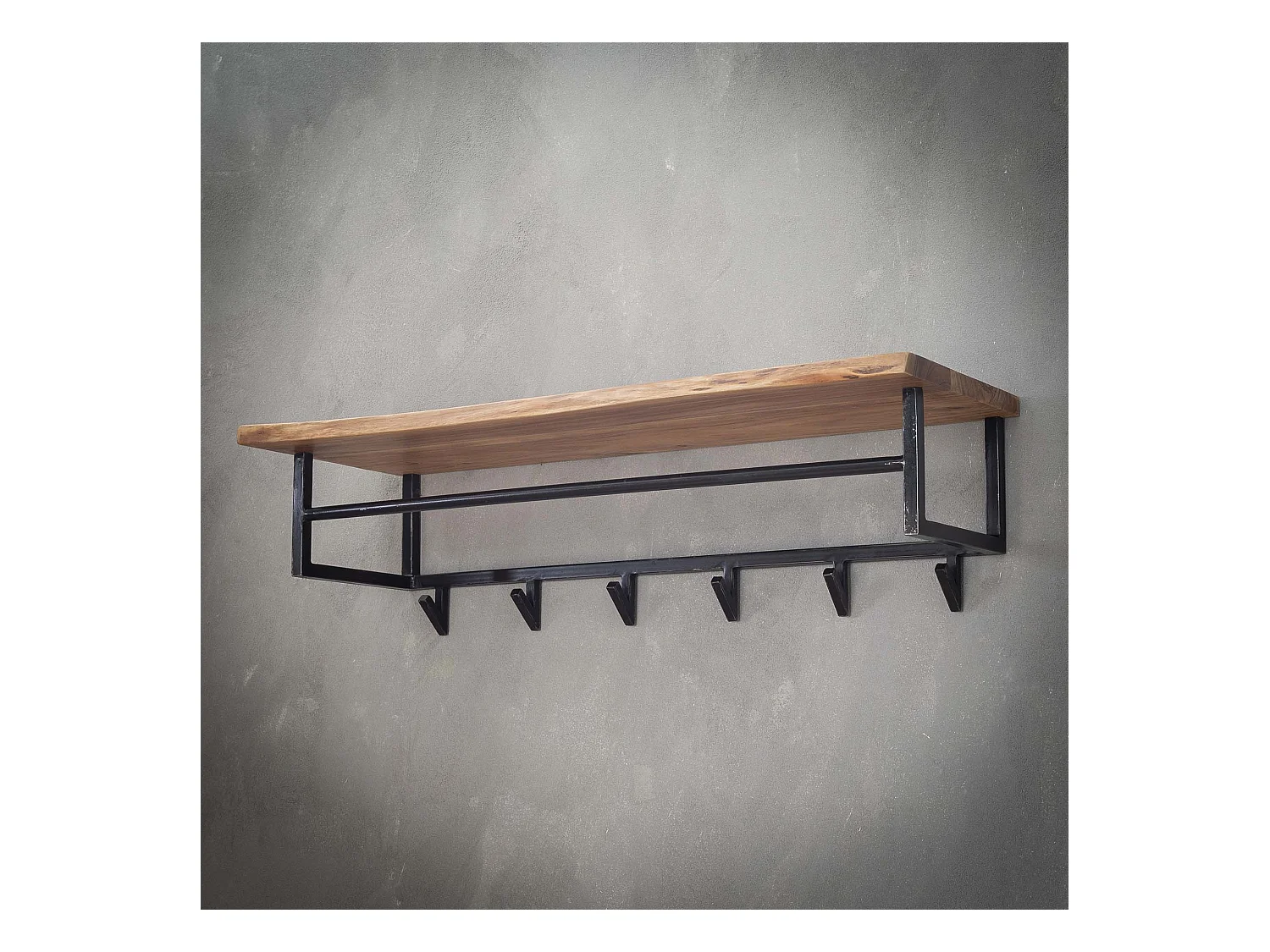 Edge Garderobenständer mit 6 Haken - Grau - Wandgarderobe