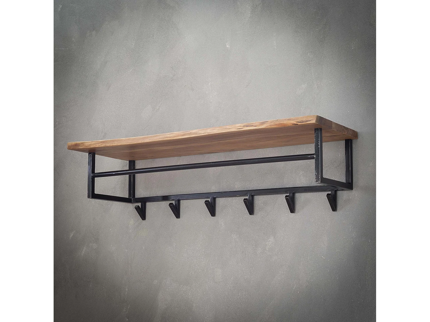 Edge Garderobenständer mit 6 Haken - Grau - Wandgarderobe