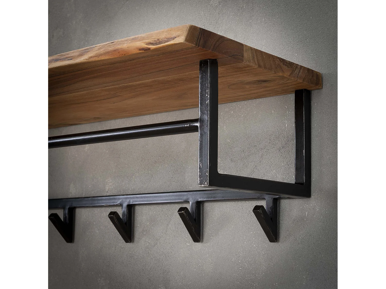 Edge Garderobenständer mit 6 Haken - Grau - Wandgarderobe