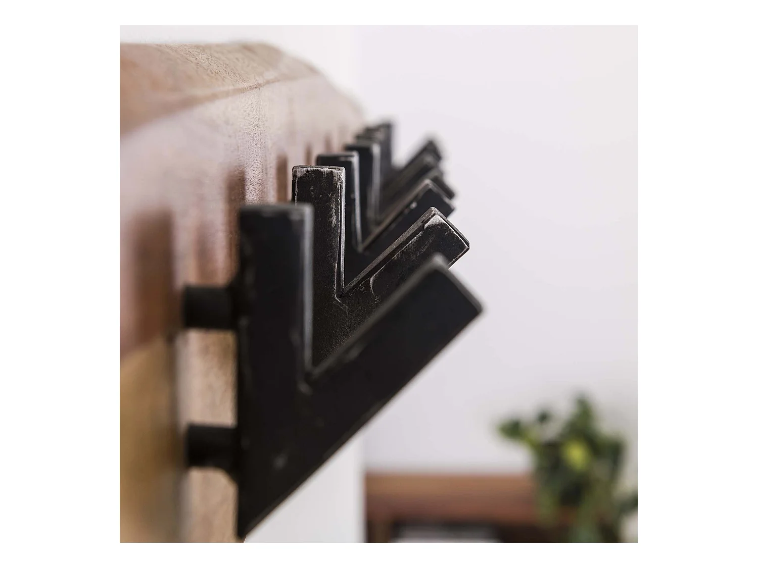 Perchero de pared con 8 ganchos - Gris