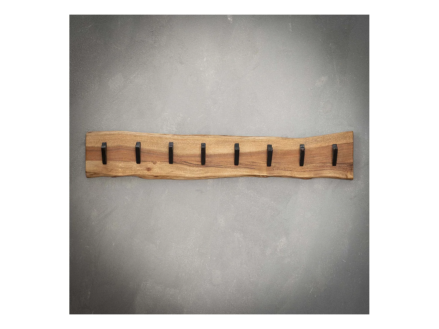 Perchero de pared con 8 ganchos - Gris