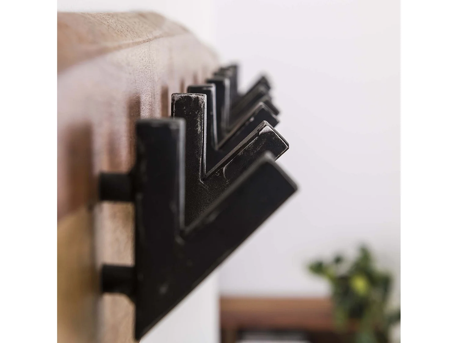 Perchero de pared con 8 ganchos - Gris