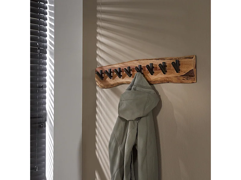 Porte-manteau mural Edge à 8 crochets - Gris