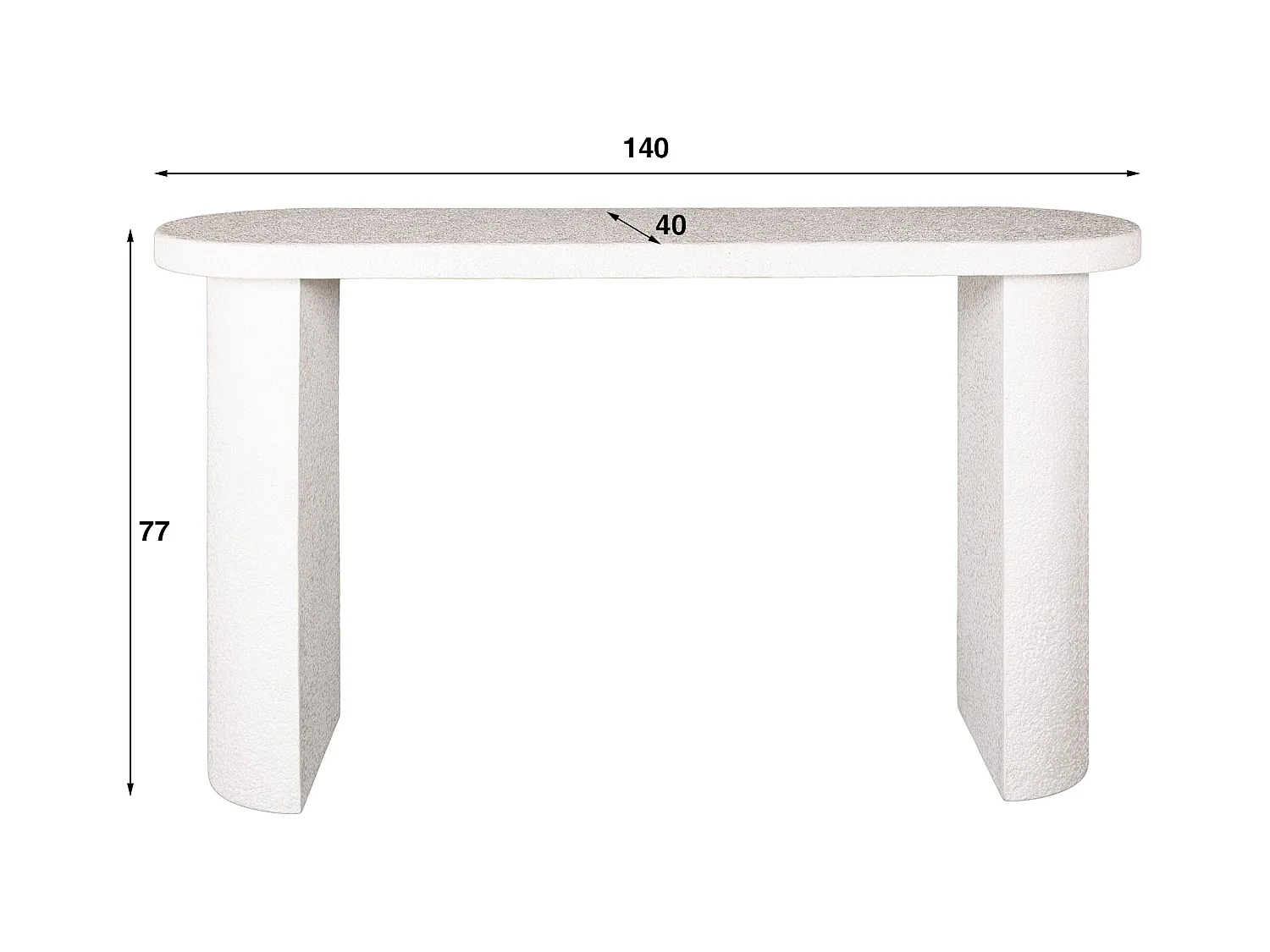 Kap-Haltafel 140cm Arch Stone - Marmer Composiet