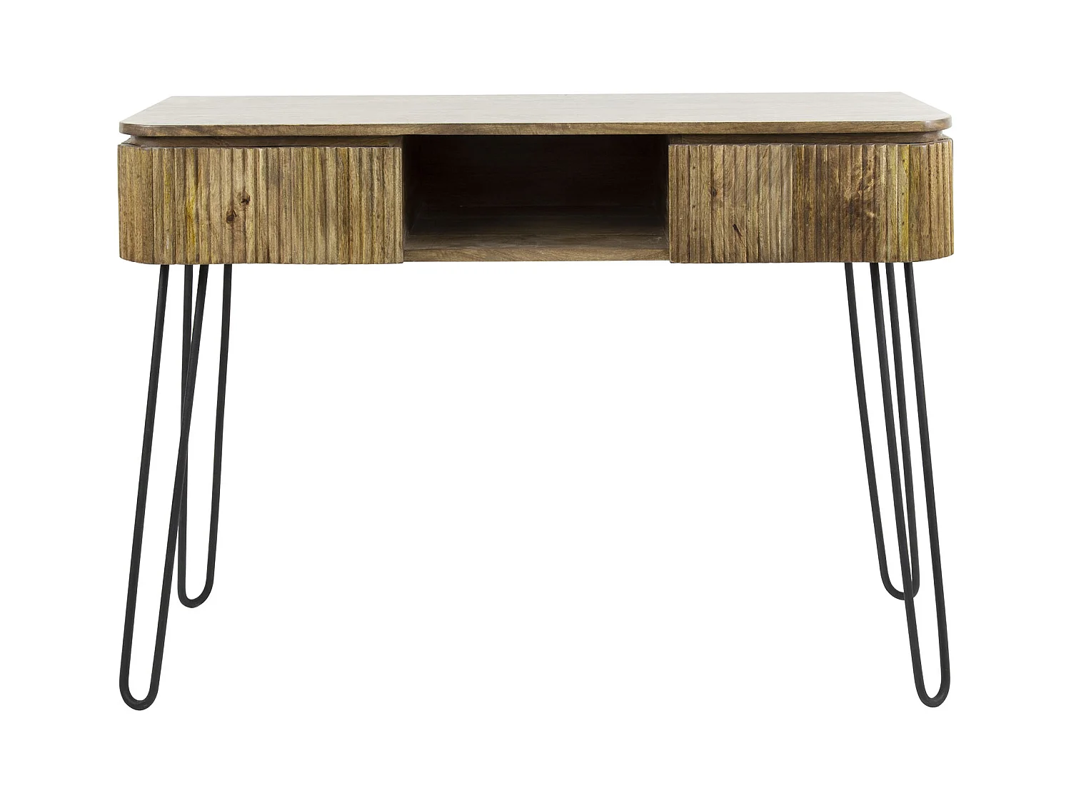 Coiffeuse Wave - 2 tiroirs - Bois de manguier - Couleur sable