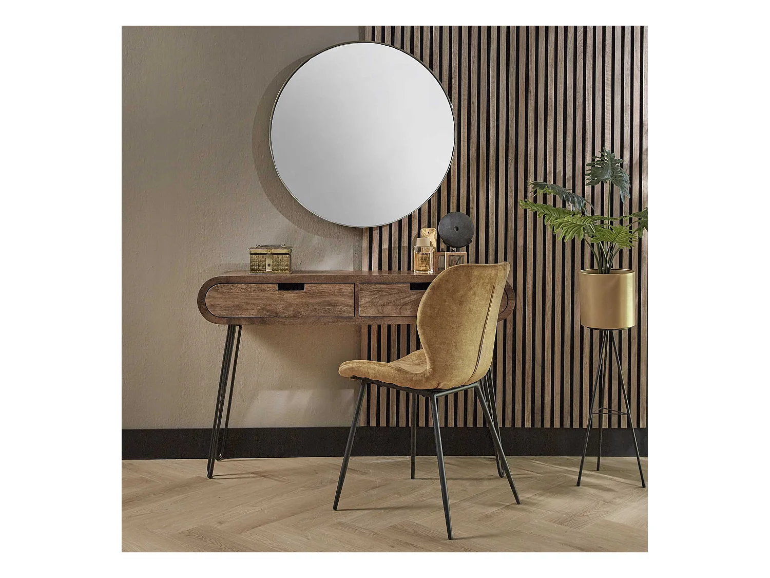 Kaptafel Barrel - 2 Lades - Hout - 120x30x76