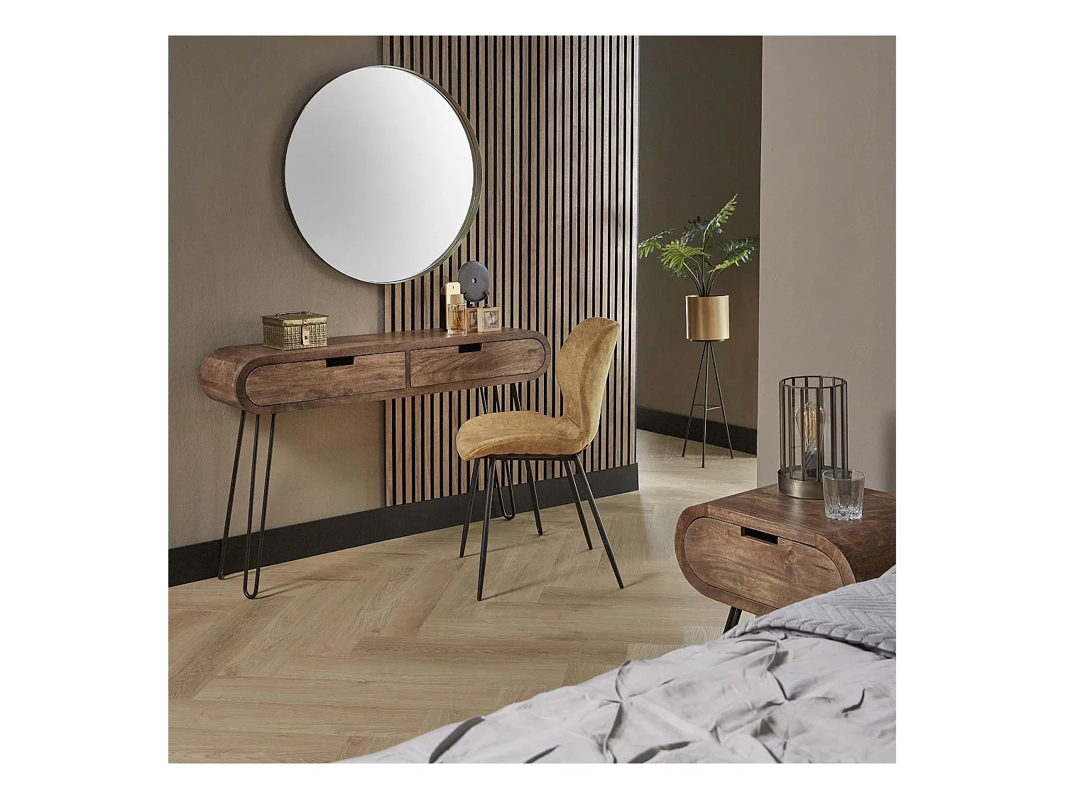 Kaptafel Barrel - 2 Lades - Hout - 120x30x76