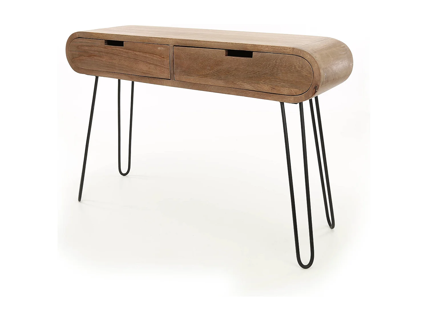Coiffeuse tonneau - 2 tiroirs - Bois - 120 x 30 x 76 cm