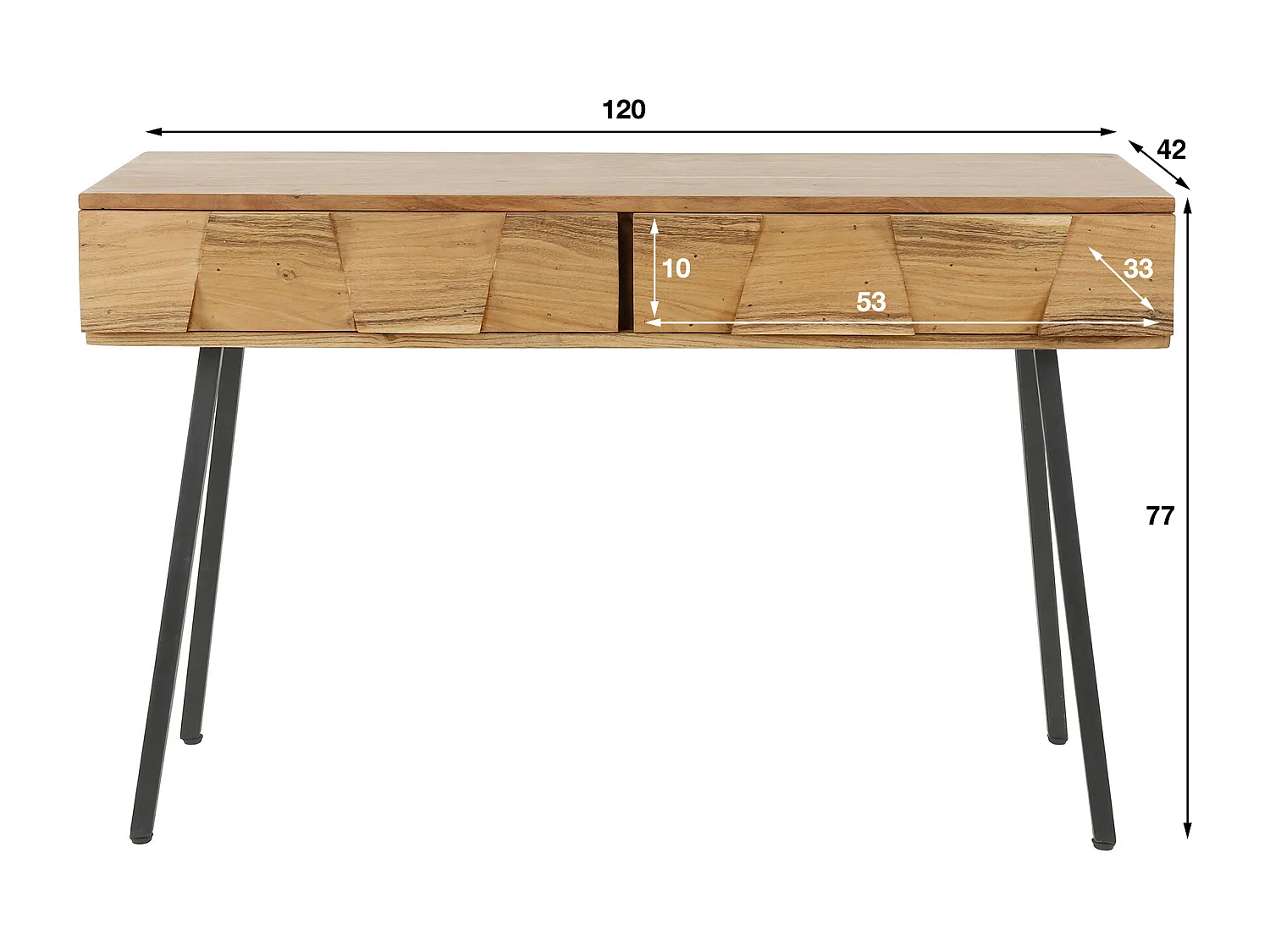 Coiffeuse Demn - Bois d'acacia massif - 120cm