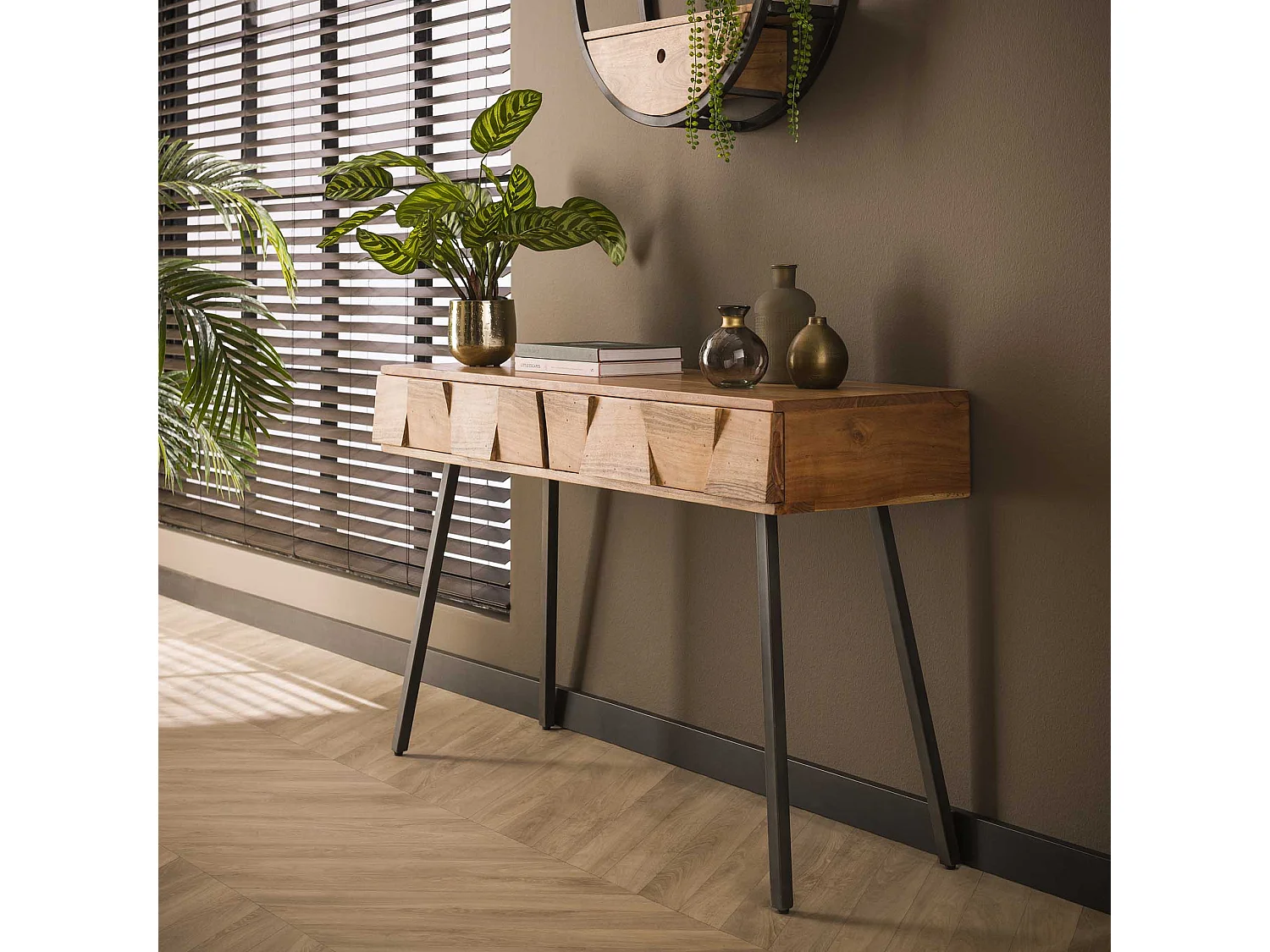 Coiffeuse Demn - Bois d'acacia massif - 120cm