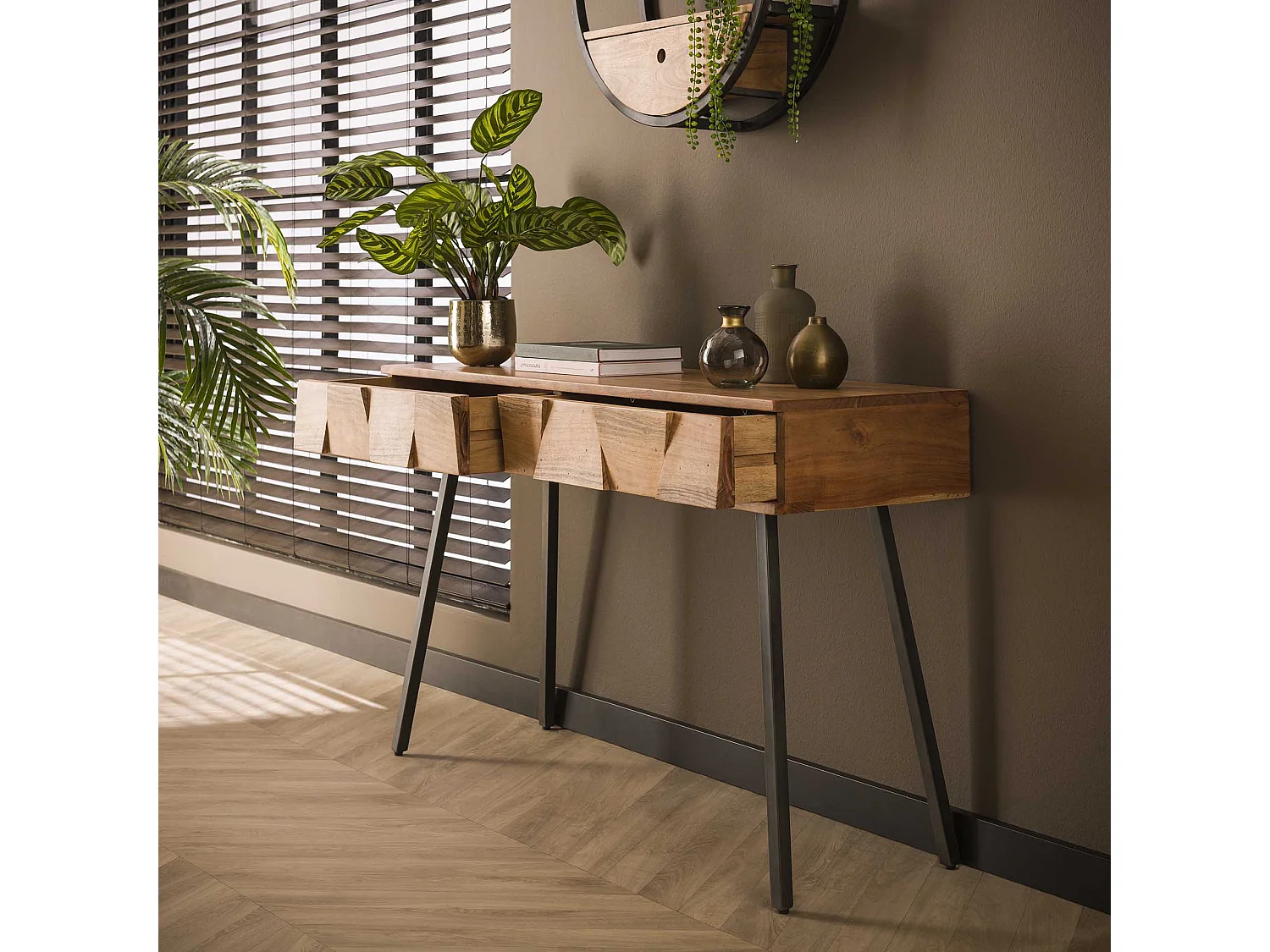 Coiffeuse Demn - Bois d'acacia massif - 120cm