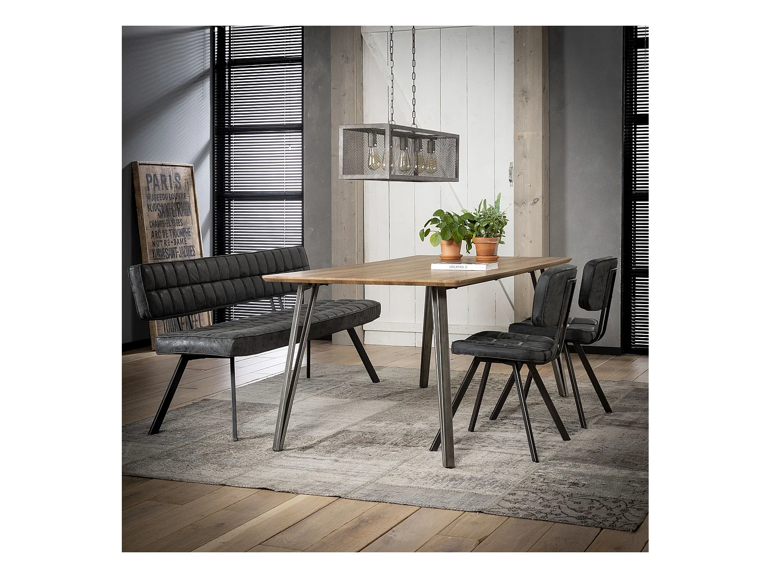 Banquette de salle à manger 180 cm - Simili cuir - 4 personnes