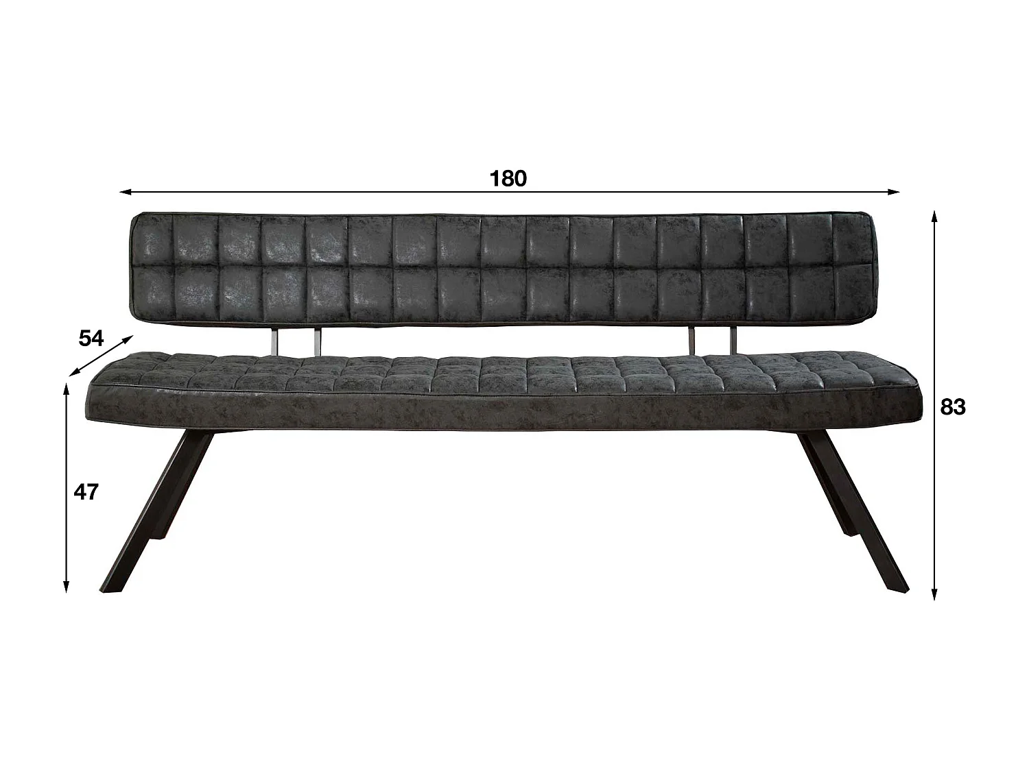 Banquette de salle à manger 180 cm - Simili cuir - 4 personnes