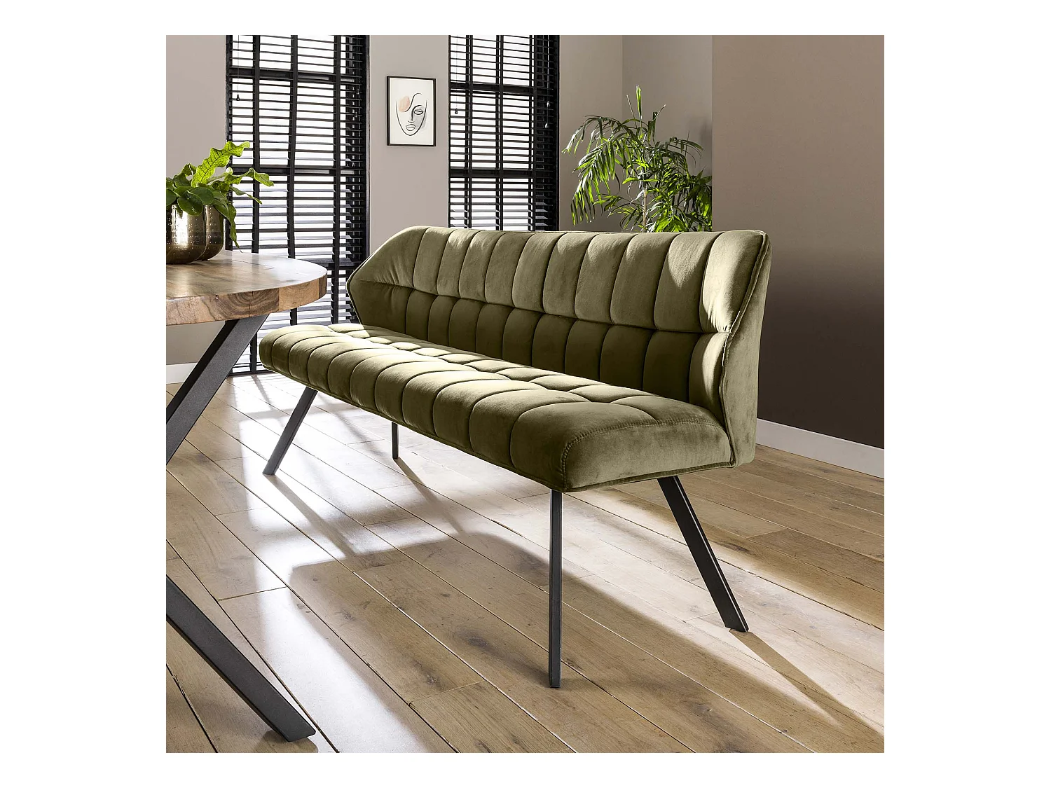Banc de salle à manger Raster - 180 cm de large - vert