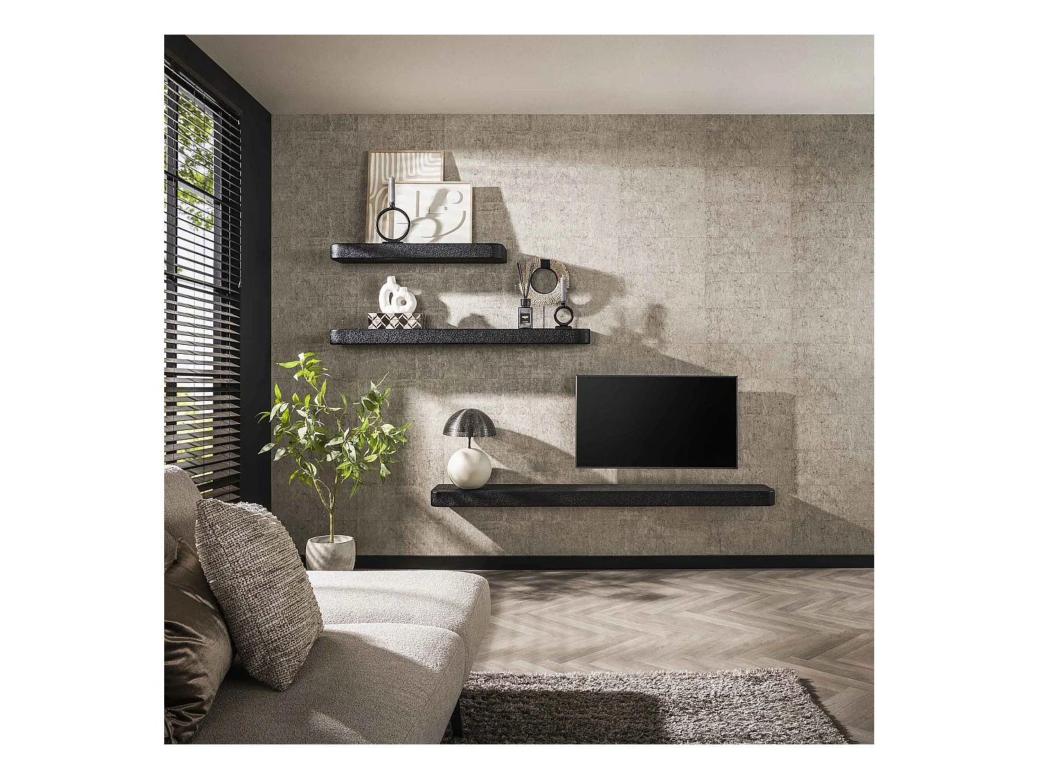 Wandplank 100cm Metallic - Grijs