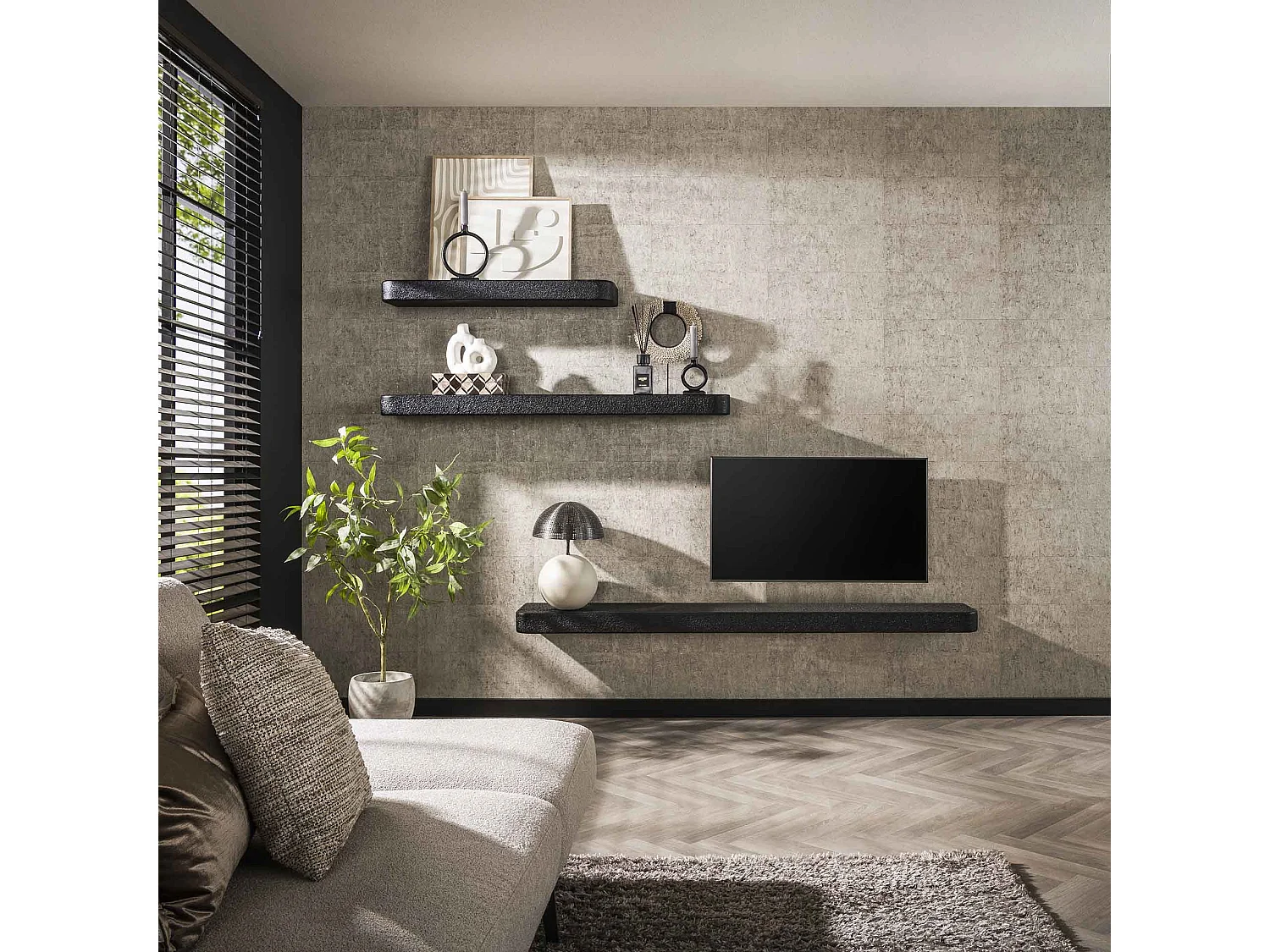 Wandplank 100cm Metallic - Grijs