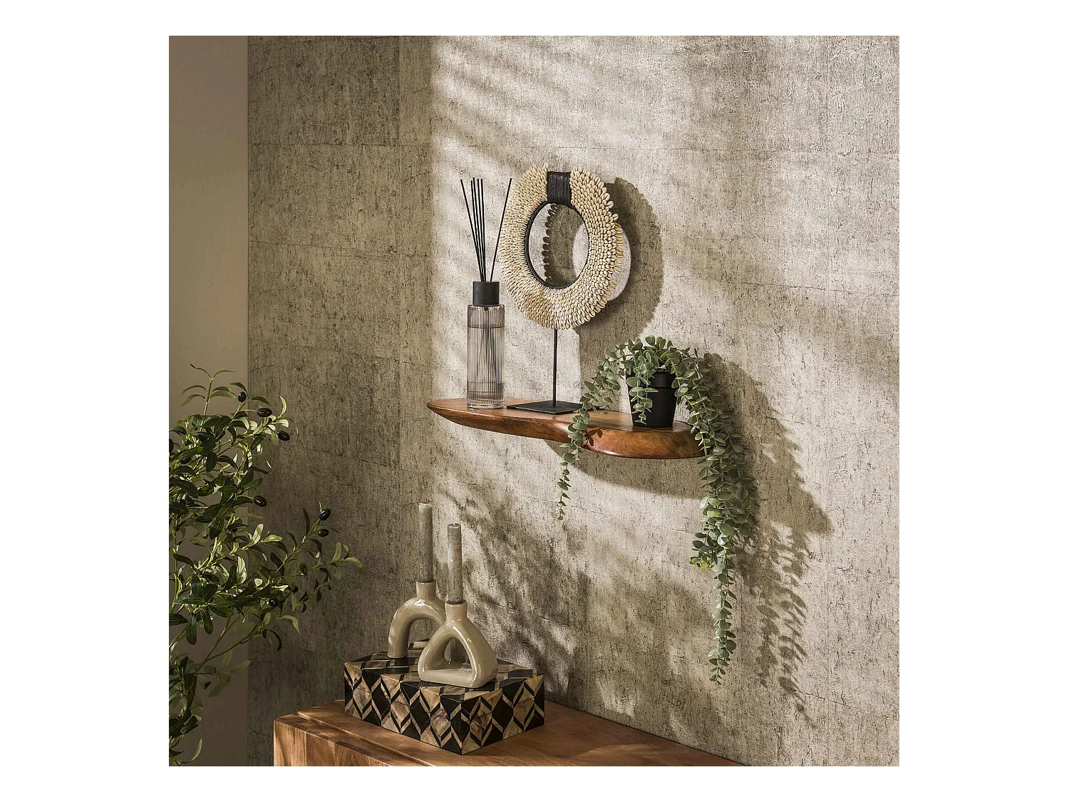 Wandplank 60cm Organic - Massief Acacia Naturel