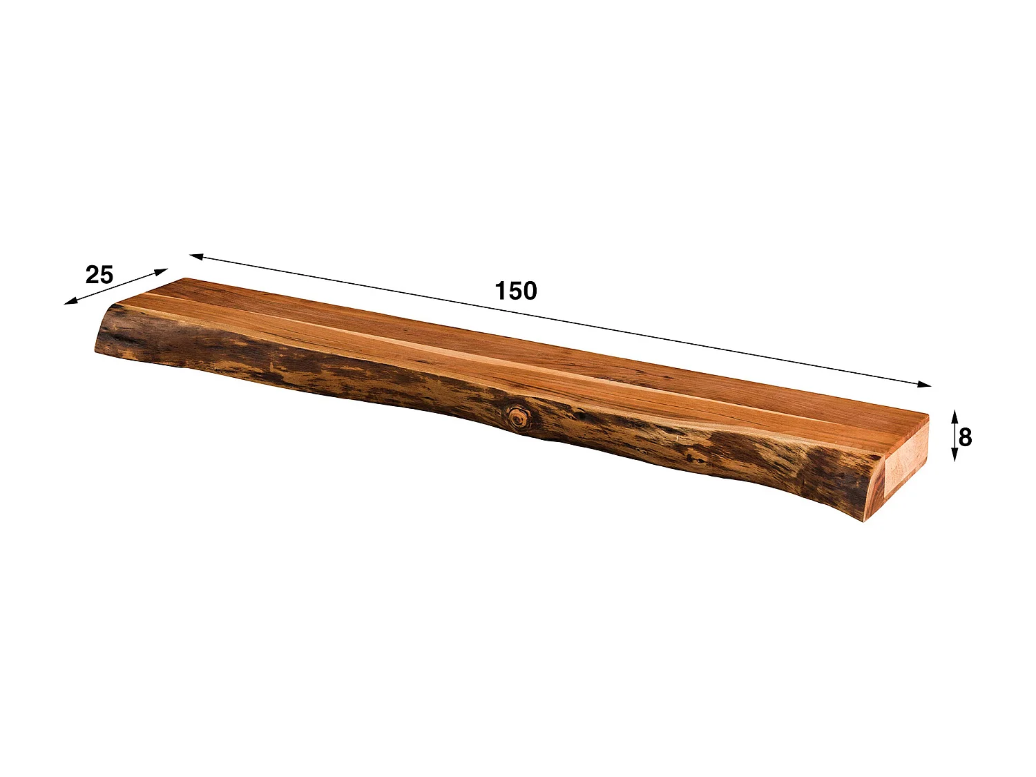 Wandplank Tree 150cm - Acaciahout - M