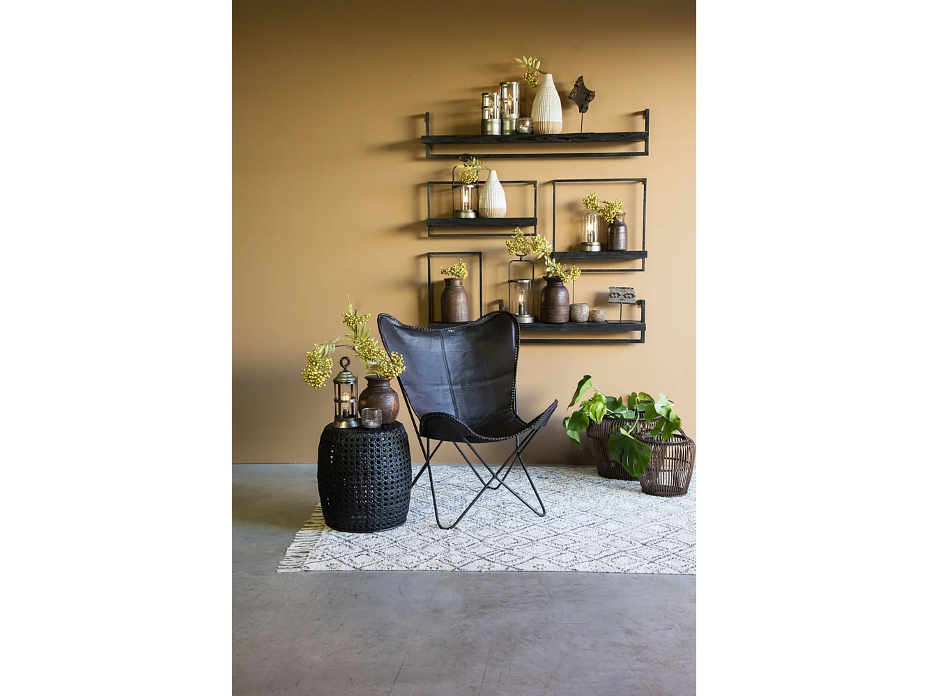 Wandplank MADDISON - 50x15x50cm - Zwart