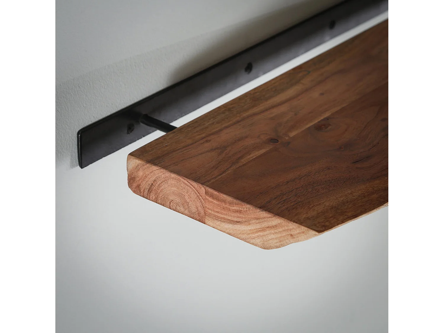 Wandplank 120 edge - Acaciahout - Bruin