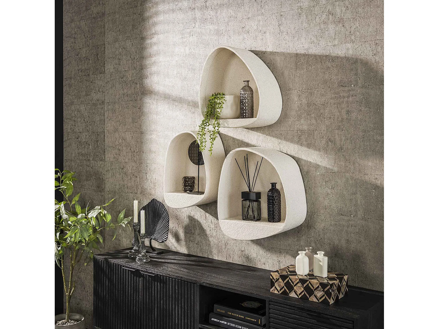 Wandschap Stone Driehoek - Marmer Composiet