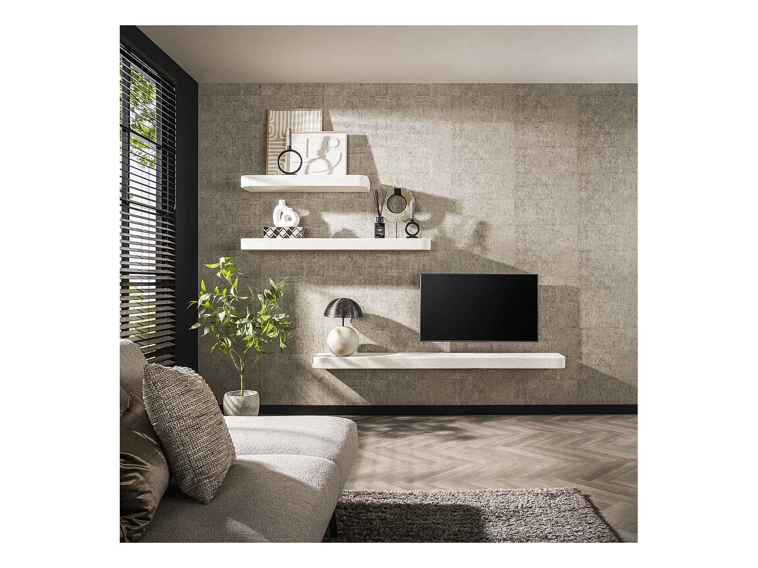 Wandplank Stone 100cm - Marmer Composiet