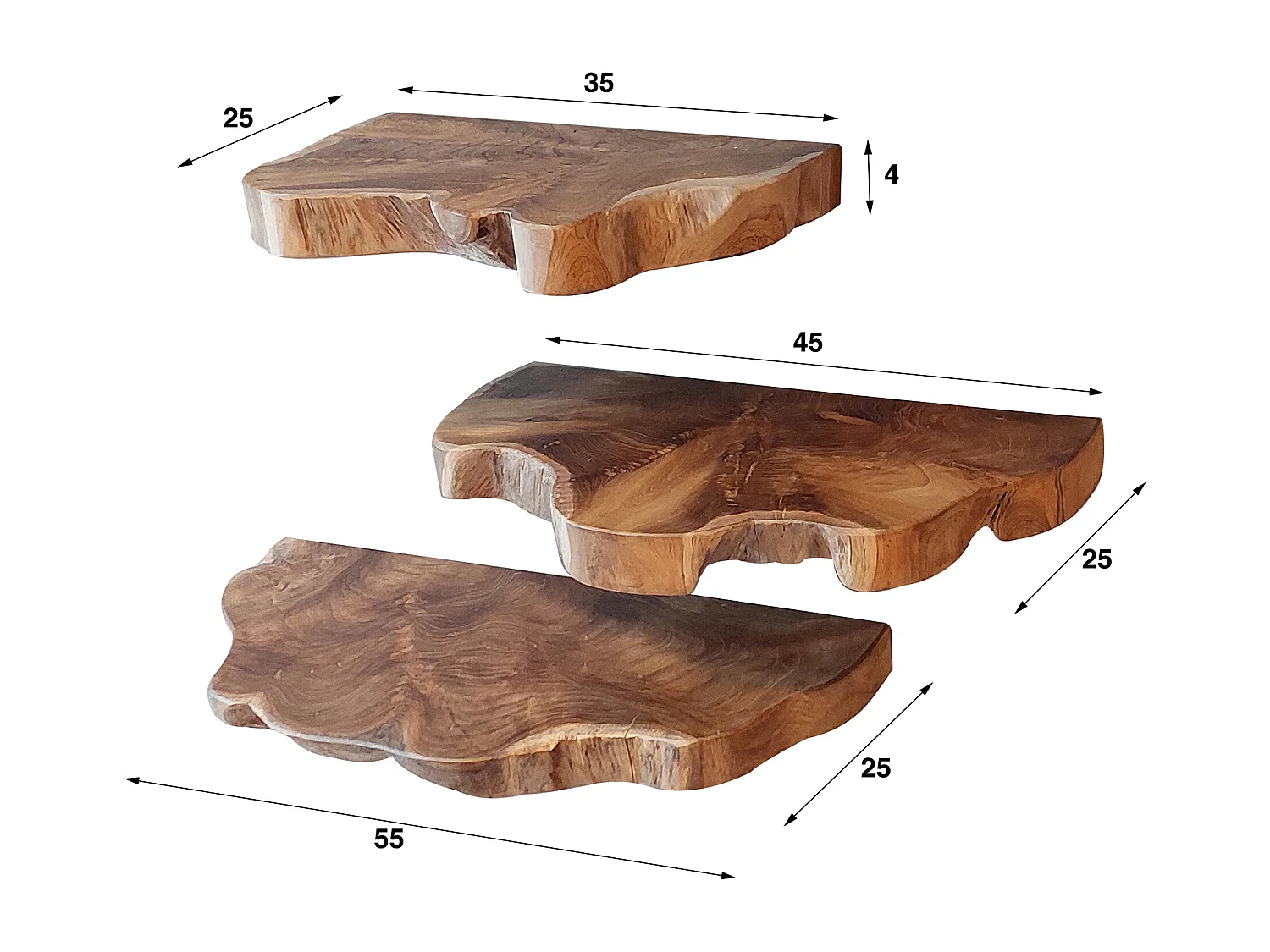 Wandschap Natural Line - Set van 3