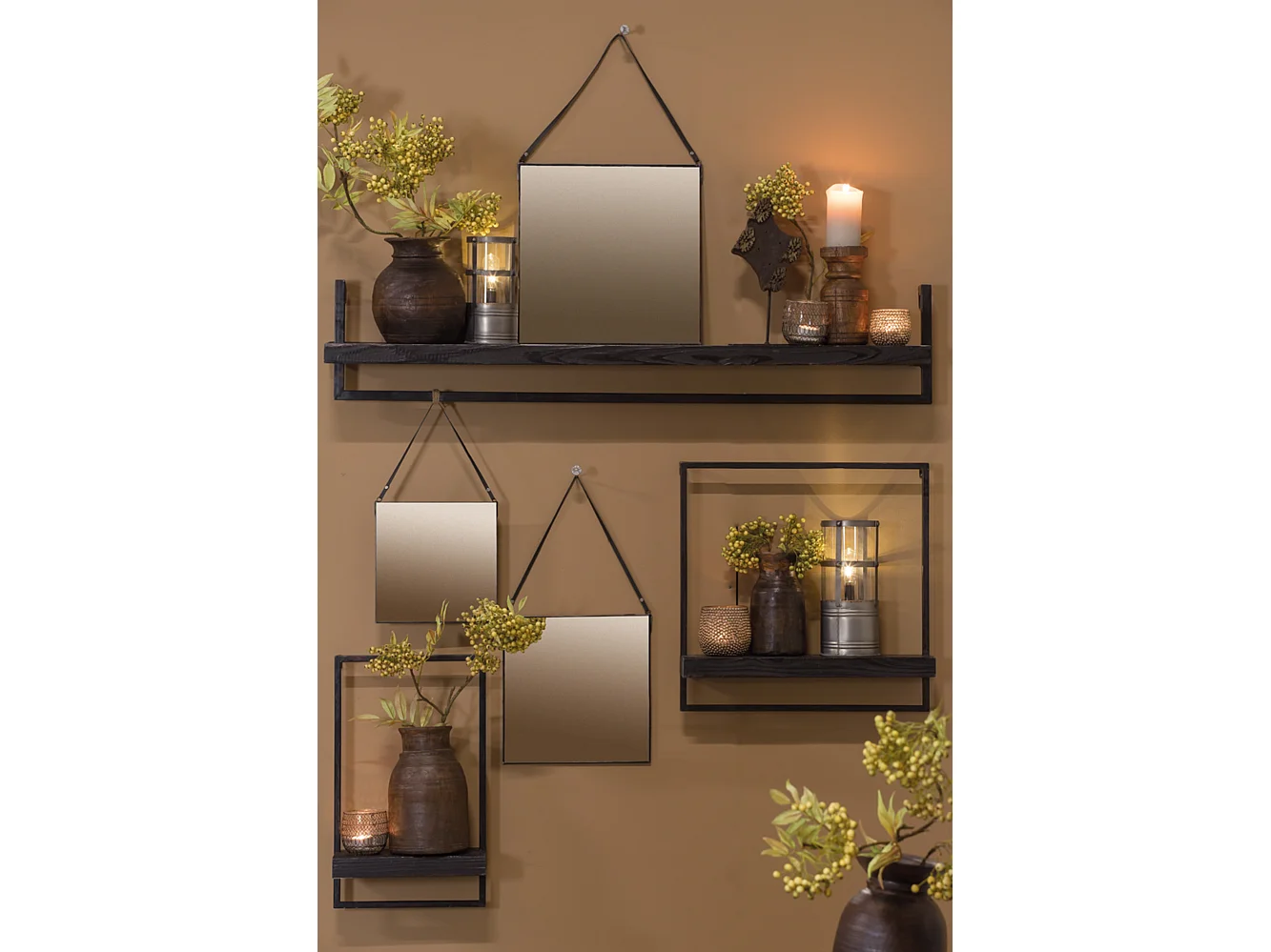 Wandplank MADDISON - 30x15x50cm - Zwart