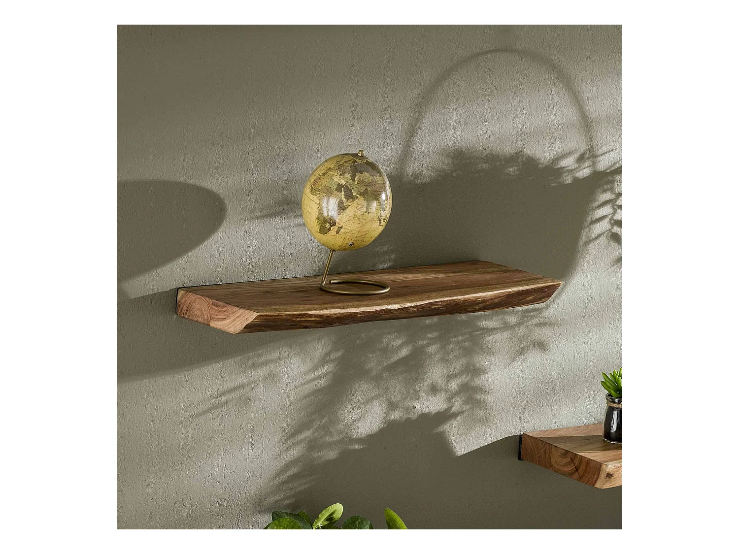 Wandplank Edge - 60cm Breed - Bruin - Acaciahout